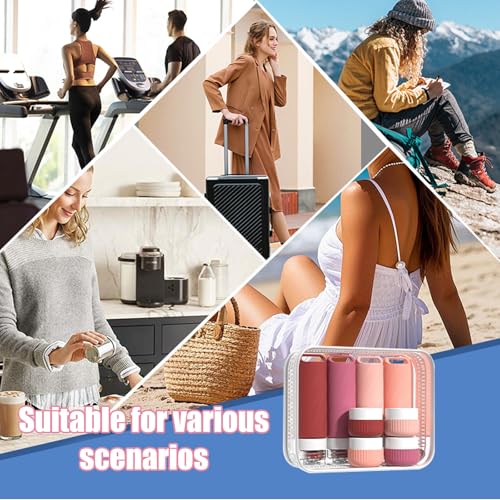 26 Pcs TSA Approved Travel Toiletry Bottles Set, Leakproof Silicone Refillable Travel Containers with Hanging Hole & Carabiner, Travel Essentials, for Shampoo Conditioner Lotion Body Wash - style: G