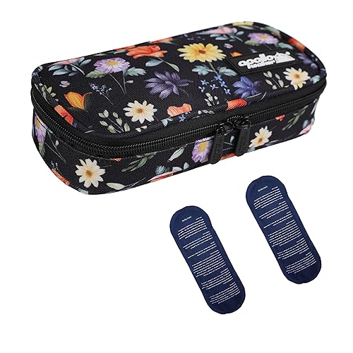 apollo walker Insulin Cooler Travel Case Diabetic Medication Cooler with Ice Packs and Insulation Liner insulin travel case tsa approved - color: Floral, size: Small