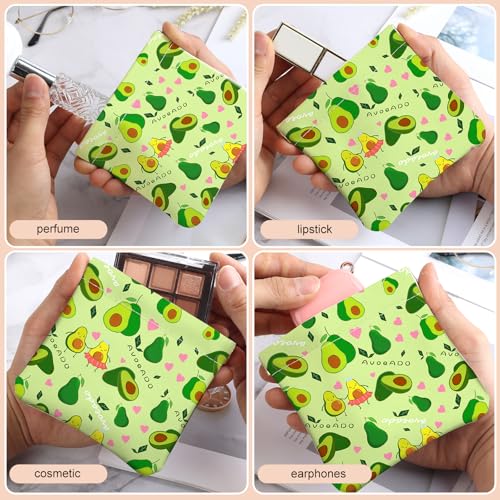 2Pcs PU Leather Small Squeeze Coin Purse Pouch Mini coin Bag Unique And Cute Wallet Cosmetic Bags Change Bag For Women Girls Men Owl and Avocado - color: Owl and Avocado