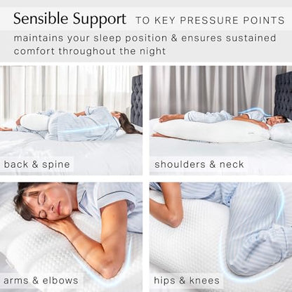 Aricove Body Pillow for Adults, Side Sleeper Pillow for Bed, Full Body Support in Long & Large Size, Tencel Lyocell Cover, Firm Memory Foam & Soft Microfiber, 20x54 inch, Machine Washable - size: Body Pillow Size 20"x54"
