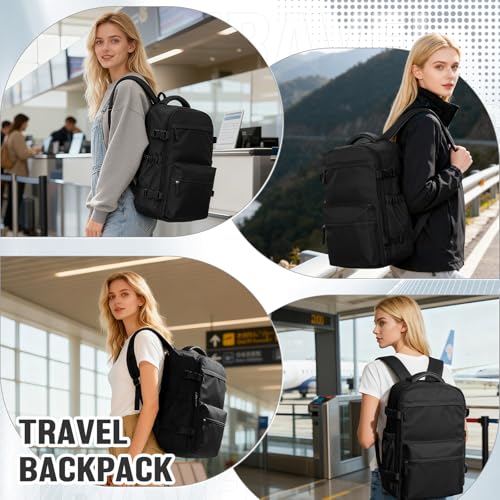 Vacuum Seal Backpack for Travel with Air Pump Waterproof Laptop Carry On Backpack Personal item Travel Essentials Compression Space Saver Bags Storage with Vacuum System Black - color: Black（with Air Pum,p）