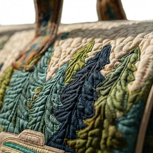 Hippie Van Quilted Duffle Bag Weekender Travel Bag Carry-On Luggage for Overnight Trips Boho Hippie Journey Duffel Bag Gym Yoga Tote (Style 4, Large (18" L x 9" W x 9" H))