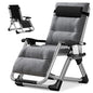 NAIZEA Padded Zero Gravity Chair, Folding Outdoor Lounge Chairs, Adjustable Reclining Camping Chairs with Cup Holder, Ergonomic Patio Lawn Chair for Balcony Beach Deck Yard - color: Linen Grey, style: Zero Gravity Chair