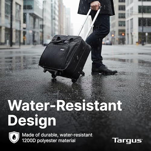 Targus 16 inch Rolling travel laptop case, Black - Travel briefcase and small rolling bag - Spacious foam padded laptop case 16" (TBR003US) - style: Rolling Case