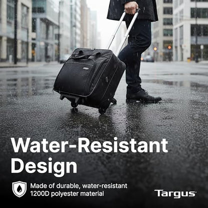 Targus 16 inch Rolling travel laptop case, Black - Travel briefcase and small rolling bag - Spacious foam padded laptop case 16" (TBR003US) - style: Rolling Case