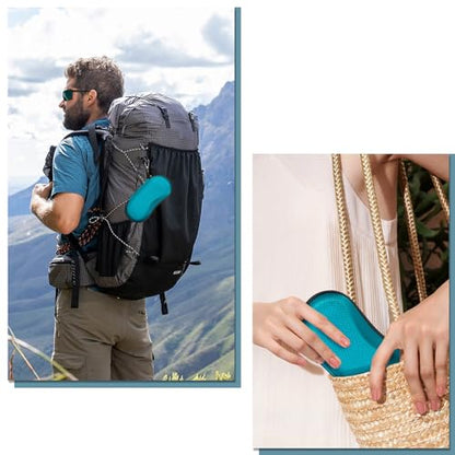 FINTIE Sunglasses Case, Hard EVA Shell Shockproof Sport Glasses Case with Metal Carabiner Travel Zipper Eyeglasses Holder - color: Legacy Teal