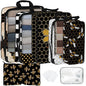 7 Pcs Compression Packing Cubes for Travel, Waterproof Suitcase Luggage Backpack Organizer with Toiletry Bag Travel Essentials for Women/Men-Bees - color: Black-Bees