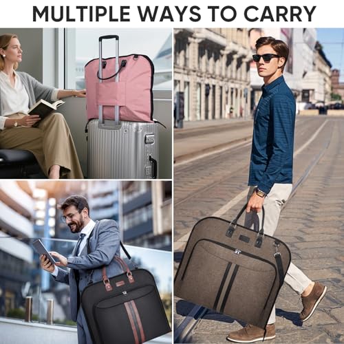 BALEINE Travel Garment Bag, Travel Suit Bag for Men, Water Resistant Carry on Garment Bag for Hanging Clothes, Garment Duffel Bag for Travel Business (Green) - color: Green