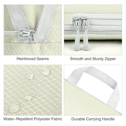 Compression Packing Cubes for Travel,Waterproof Packing Compression Cubes for Travel Packing Organizers,Luggage Cubes for Packing,Ultralight Expandable Packing Cubes Compression (Beige 9 Pack)