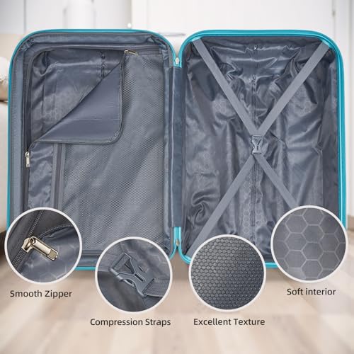 LARVENDER Luggage Sets 5 Piece Hardside Expandable Suitcase with Wheels Lock,PC+ABS Hardside Lightweight Rolling Suitcase for Women and Men,Cotton Candy - color: Cotton Candy, size: 5 Piece Set (20/24/28/DB/TB)