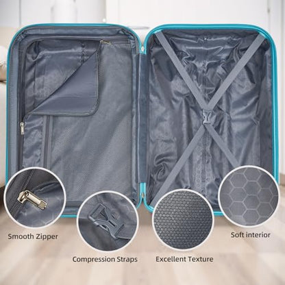 LARVENDER Luggage Sets 5 Piece Hardside Expandable Suitcase with Wheels Lock,PC+ABS Hardside Lightweight Rolling Suitcase for Women and Men,Cotton Candy - color: Cotton Candy, size: 5 Piece Set (20/24/28/DB/TB)