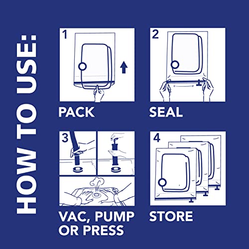 Hefty Shrink-Pak Starter Kit - 2 Large, 1 XL Cube, 1 Jumbo Vacuum Seal Storage Bag and Hand Pump – Space Saver Bags for Clothing, Pillows, Towels, or Blankets, 5 Pc Set - style: Starter Kit
