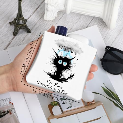 2Pcs PU Leather Small Squeeze Coin Purse Pouch Mini coin Bag Unique And Cute Wallet Cosmetic Bags Change Bag For Women Girls Men Cat struck by lightning - color: Cat struck by lightning