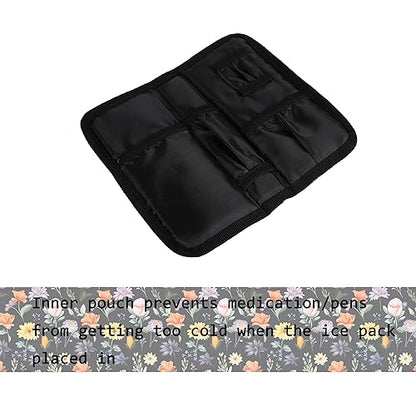 apollo walker Insulin Cooler Travel Case Diabetic Medication Cooler with Ice Packs and Insulation Liner insulin travel case tsa approved - color: Floral, size: Small