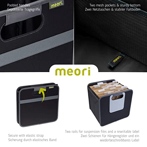 meori Foldable Storage File Box w/ Hanging Rails Rewritable Label Fabric … - color: Azure Blue