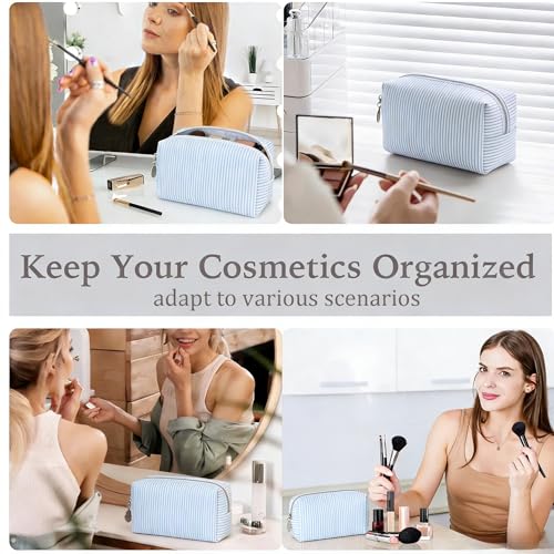 2pcs Makeup Bag Travel Toiletry Bag for Women Lightweight Make Up Bag Purse Organizer Pouches Large Cosmetic Bag Small Makeup Pouch Medicine Bag Travel Essentials for Women Light Blue - color: light blue