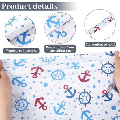 Shappy 2 Pack Large Travel Laundry Bags, Large Wet Dry Waterproof Dirty Clothes Bag for Suitcase, Swimsuit Beach Gym College Dorm Wet Bag(Navigation) - style: Navigation