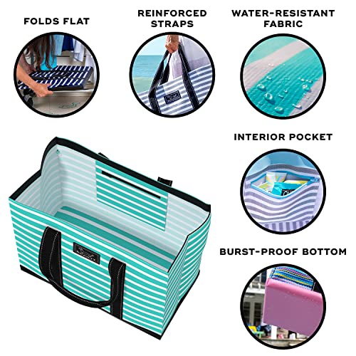 SCOUT Original Deano Tote - Durable Lightweight Open Top Beach, Pool & Lake Bag, Inside Zip Pocket, Folds Flat - color: Montauk Mint