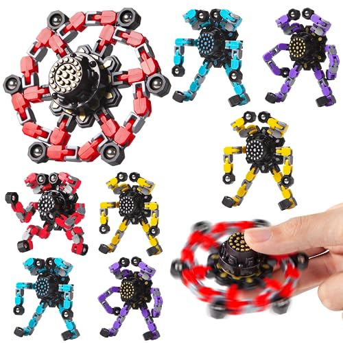 Gokeey Party Favors for Kids All Age Travel Sensory Toys for 8 9 10 Year Old Boys Transformable Fidget Spinners Toys for Kids and Adults Birthday Gifts for Teens - style: fidget toys 8pc