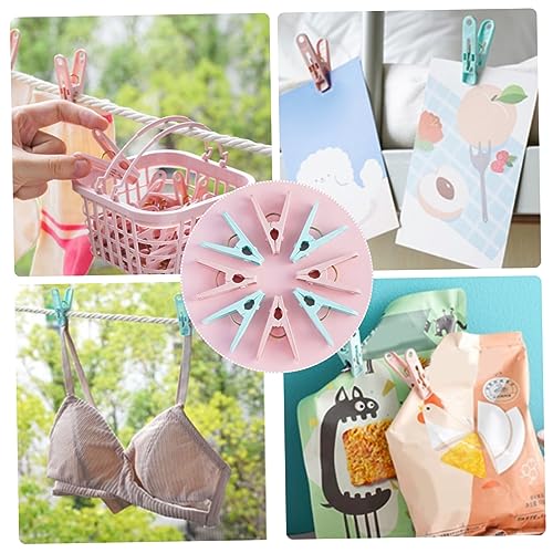 Pegs for Washing Line 31Psc Non Slip Windproof PP Material Pegs with Basket Multifunctional Fastening Waterproof Laundry with Spring.. - color: Pink