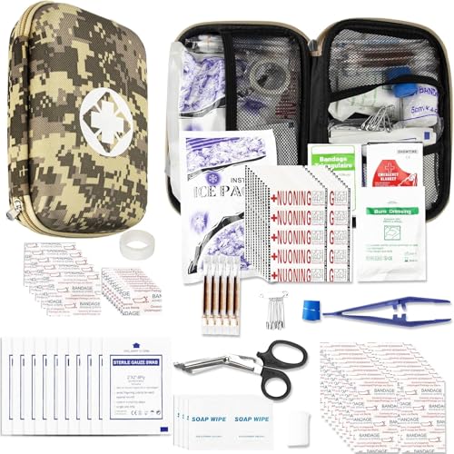 Car-Home Survival First-Aid Kit Emergency-Kit - Camouflage 277Pcs Equipment Travel Supplies Home Camping Hiking YIDERBO - style: 278Pcs-Pink