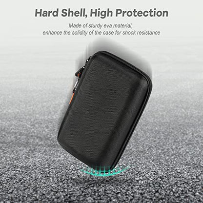 Shockproof Hard Shell Carrying Case, 2 Colors | Larger Capacity Storage Pouch, For GPS, External Hard Drive, Power Bank, Charger, Cable - color: Z Black and Deep Purple