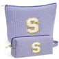 Travel Cute Makeup Bag Set - Make up Cosmetic Bag for Women, Small Makeup Bag for Purse Makeup Kit | Blue Stuff Birthday Gifts for Women Travel Essentials, Blue Letter S - color: Blue, style: S
