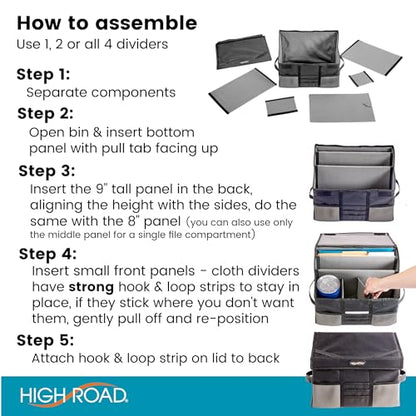 High Road Carganizer Front Seat Car Office Organizer and Mobile Office Work Truck Organizer with Filing Dividers and Desk Top Cover | Front Seat