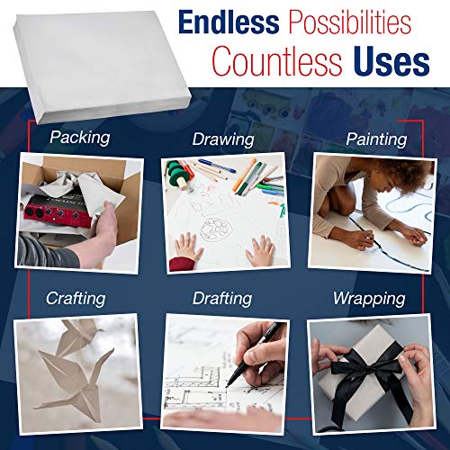BOX USA Packing Paper Sheets 30" x 20" (1200 Sheets) - Newsprint Paper for Shipping, Storage and Moving Supplies, White - size: 30x20 (1200 sheets)
