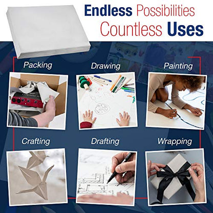 BOX USA Packing Paper Sheets 30" x 20" (1200 Sheets) - Newsprint Paper for Shipping, Storage and Moving Supplies, White - size: 30x20 (1200 sheets)