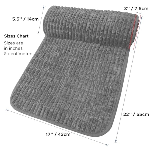 Memory Foam Recliner Neck Pillow. | Breathable pressure relieving ergonomic cushion fits car, sofa, office chair, recliner. Gray,17"W×2.7"D. - color: Gray, size: 17"W x 2.7"D