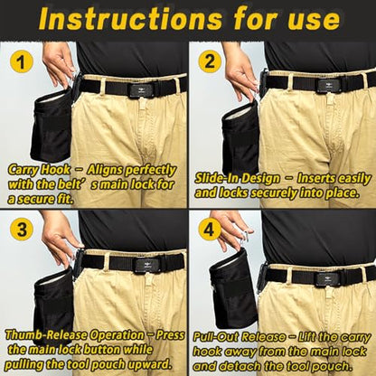 [MAGG HEVI] Nail & Screw Pouch with Belt Clip, Tools Organizer Pouch Bag with Snap Spring Closure for Men, Electrician, Carpenter, HVAC Tech, Technician, Handy Man, Plumber and Contractor - size: Long Straight Version