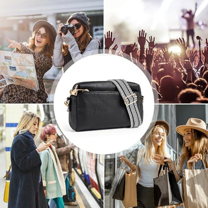 Anti Theft Crossbody Bag for Women, Slash-resistant RFID Blocking Travel Purses, Small Shoulder Bag Handbag - color: Black