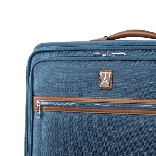 Travelpro Platinum Elite Softside Expandable Checked Luggage, 8 Wheel Spinner Large Suitcase, TSA Lock, Men and Women, Coastal Blue, Checked Large 29-Inch - color: Coastal Blue, size: Checked-Large 29-Inch