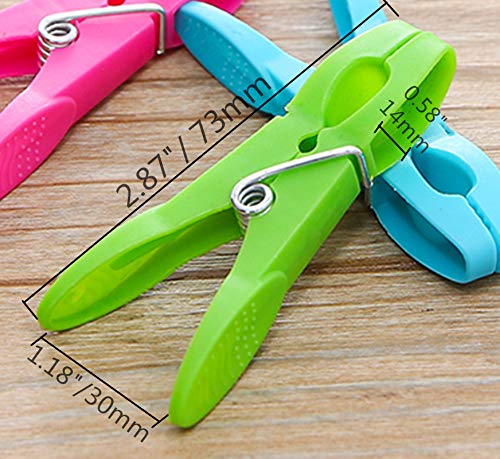 Sturdy Clothesline Pins For Drying Clothes Large Plastic Clothespins Hanger Clips Pegs Laundry Clamps 24 Pack Green - color: Green