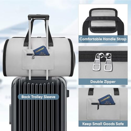 BALEINE Travel Garment Bag, Travel Suit Bag for Men, Water Resistant Carry on Garment Bag for Hanging Clothes, Garment Duffel Bag for Travel Business (Gray-Convertible) - color: Gray-Convertible