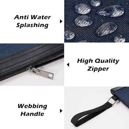 ECHSRT File Folder Document Organizer for Travel, Document Bag Zipper Pouch for Men & Women Blue - color: Blue