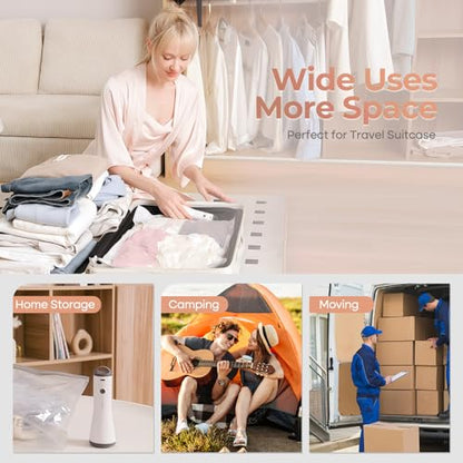 Portable Wireless Vacuum Sealer Pump,Powerful Air Compressor for Luggage Compression Bags with USB Fast Charging & Rechargeable