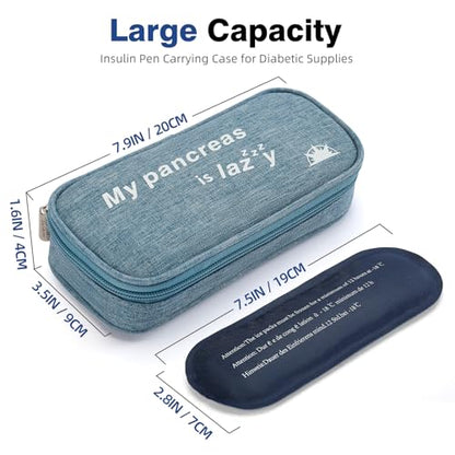 apollo walker Insulin Cooler Travel Case Diabetic Medication Cooler with Ice Packs and Insulation Liner Insulin Cooler Travel case TSA Approved - color: Light Blue, size: Small