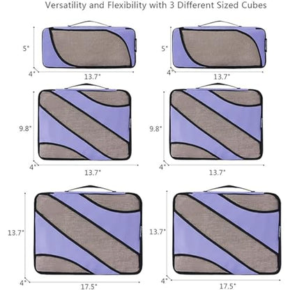 BAGAIL 6 Set Packing Cubes,Travel Luggage Packing Organizers - color: The Lavender, style: 6 Set