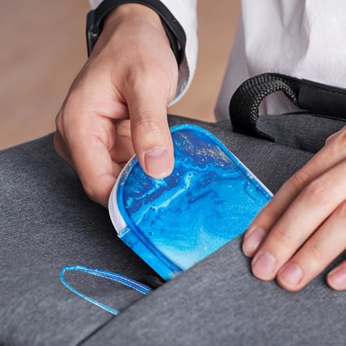 Electronics Organizer Travel Case, Cable Organizer Travel Essentials Tech Pouch,Suitable for Charger, Cable, Phone，Flash Drive,Blue Marble - color: Blue Marble