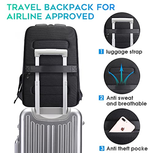 BANGE Business Smart Backpack Waterproof fit 15.6 Inch Laptop Backpack with USB Charging Port,Travel Durable Backpack - color: Grey