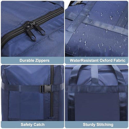 80L Foldable Travel Duffle Bag for Men and Women - Large Collapsible Duffel Bag - Waterproof Overnight Weekender Bag for Travel, Moving