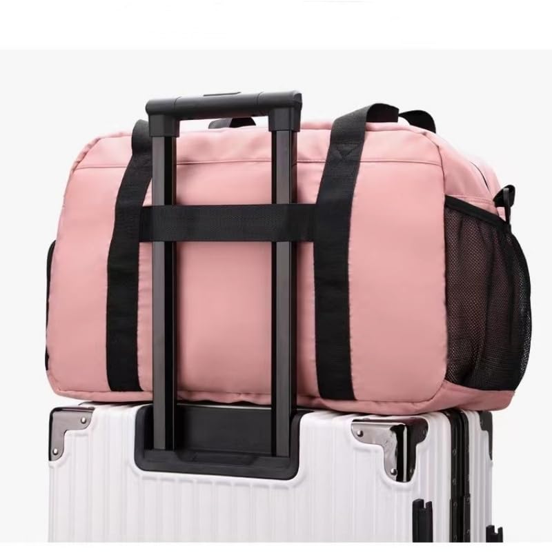 New Sports Tote Gym Travel Luggage Shopping Delivery Weekend Camping Overnight Bag(pink) - color: pink