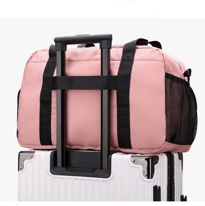 New Sports Tote Gym Travel Luggage Shopping Delivery Weekend Camping Overnight Bag(pink) - color: pink