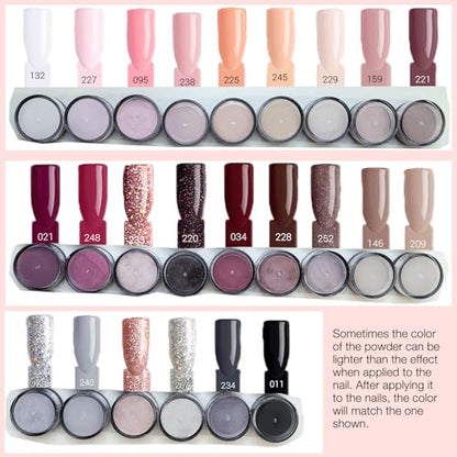 AzureBeauty Dip Powder Nail Kit with Electric Nail Drill, 24 Colors Nude Pink Glitter Nail Powder Starter Kit with Dip Liquids Base Top Coat Activator Portable Manicure French Nail Art Essential Set - color: Nude Pink Glitter