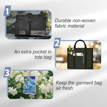 Long Garment Bag for Hanging Clothes Travel, 60'' Dress Bags for Gowns Long Dance Costumes Womens Coats, Suit Bag Clothes Cover for Closet Storage With Handles Pockets and Zipper, Black - size: 60" 1PK