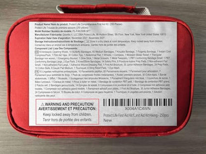 Protect Life First Aid Kit for Home & Business, 250 Pcs - Emergency Medical Kit for Camping & Hiking - size: 250 Pieces Kit (Travel)