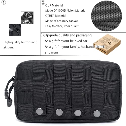 6 Pack Tactical Molle Automotive Seat Back Organizer Tactical Vehicle Panel Organizer with 5 Detachable Molle Pouch for Car Truck Ford Jeep Vehicle,US Flag Patch For Man (5 Pouches) - style: 6 Pack