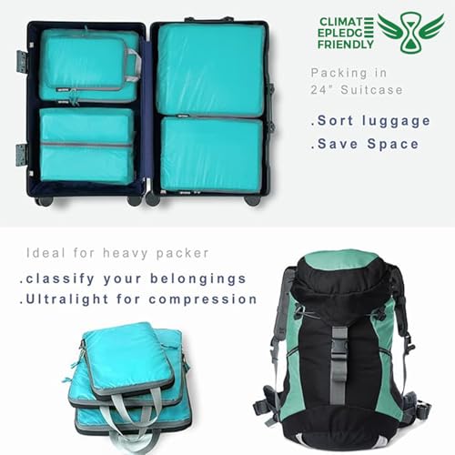 BAGAIL 6 Set Ultralight Compression Packing Cubes Packing Organizer for Travel Accessories Luggage Suitcase Backpack - color: Blue70D, style: Cloth Pattern